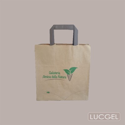200 Pezzi Borsa Carta Avana Gelateria Amica Natura 26+16x17 [7622df63]