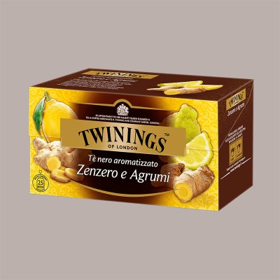 25 Pz Filtri Tè Nero Aromatizzato Gusto Zenzero e Agrumi Twinings [a5eedea4]