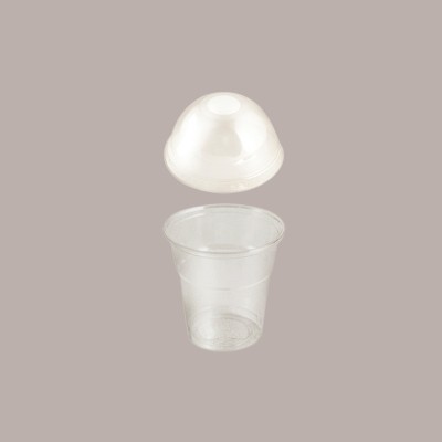 50 Pz Bicchiere PLA BIO 200cc con Coperchio Cupola con Foro [09d9214f]