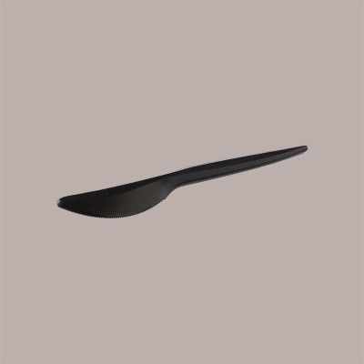 100 Coltello CPLA Nero Posata Bio Compostabile Monouso 165mm [04259bd8]