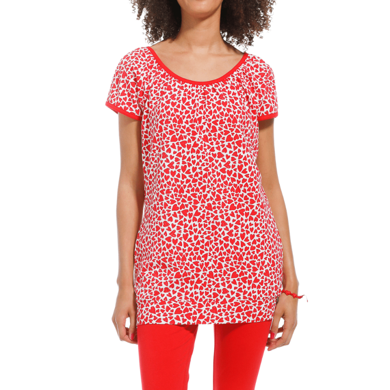 Pigiama con leggings cuori rossi Rebelle