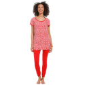 Pigiama con leggings cuori rossi Rebelle