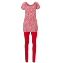 Pigiama con leggings cuori rossi Rebelle