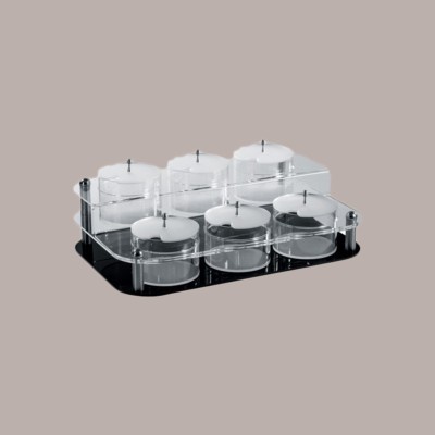 1 Espositore Porta Granelle in Plexiglass Base Nera con 6 Barattoli [38658636]