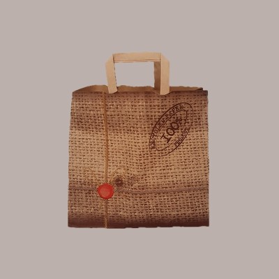 50 Pz Borsa Carta Base Larga Avana Eco Asporto JUTA 32+20x30 [d8c2195c]