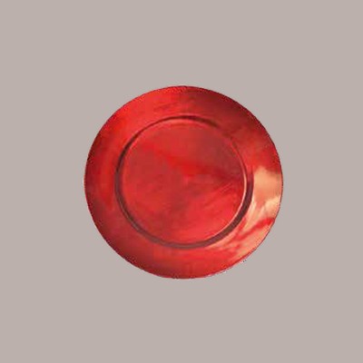 6 Pz Piatto Sottopiatto Tondo Laccato Rosso Dm33cm Natale Feste [3015ac2f]