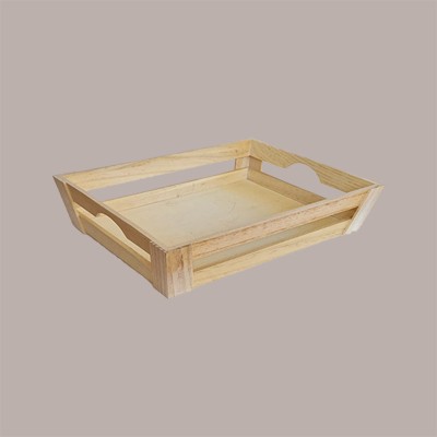 1 Pz Cassetta Legno Naturale Cesto Svasato Medio 40x30H7,5cm [d1a63cb6]