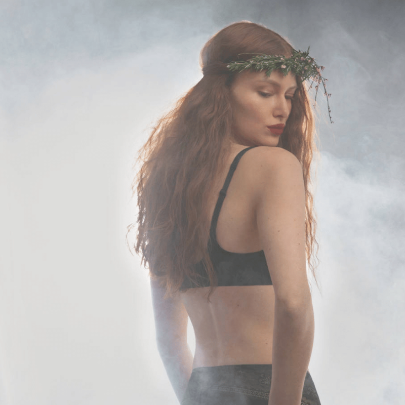 Reggiseno Rosemary nero Rosa Faia