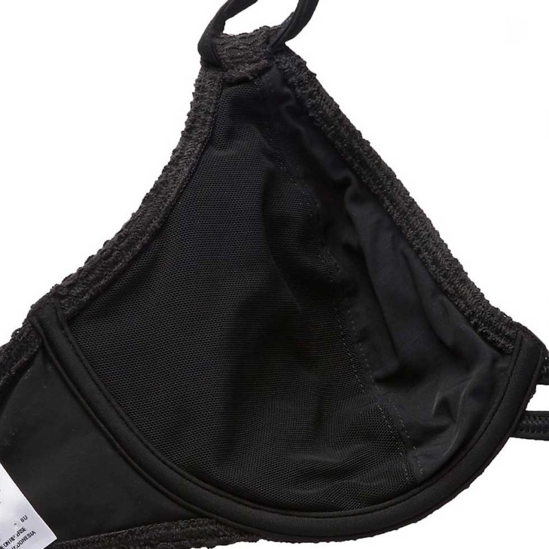 Costume a triangolo nera effetto uncinetto Freya