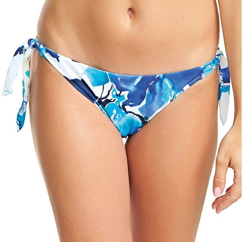 Slip con laccetti fantasia floreale azzurra