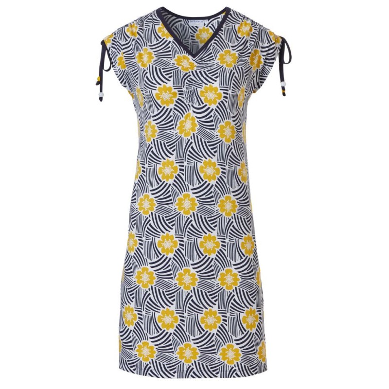 Abito floreale blu giallo Pastunette