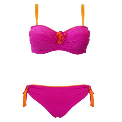 Costume due pezzi fucsia arancio Bernè