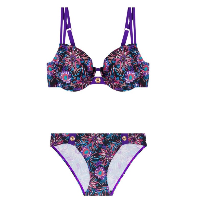 Bikini Tremiti nero fiori Bestform
