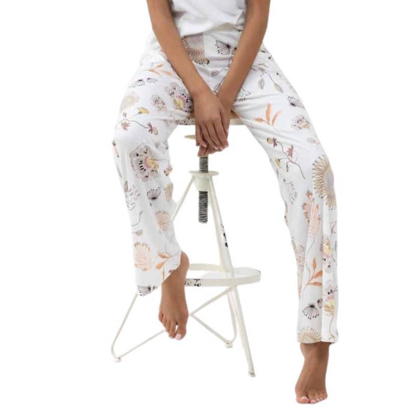 Pantalone pigiama bianco fiori Mey loungewear