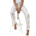 Pantalone pigiama bianco fiori Mey loungewear