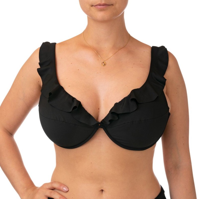 BE-A167.0101 - Costume a triangolo con volant - nero