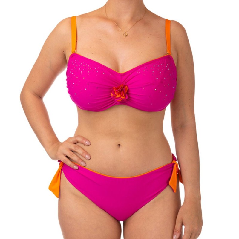 Costume due pezzi fucsia arancio Bernè