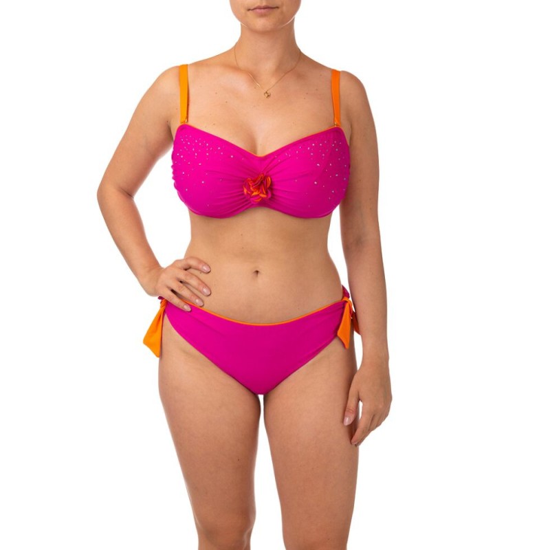 Costume due pezzi fucsia arancio Bernè