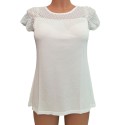 Maglietta pizzo traforato bianco Antonella