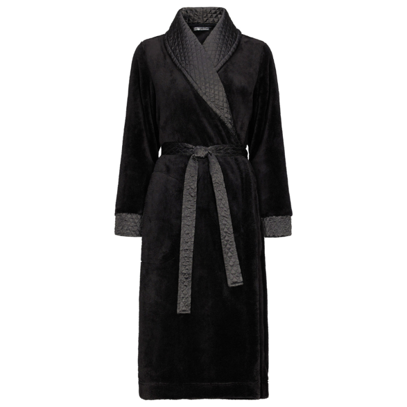 Vestaglia in ecopelliccia nera Pastunette