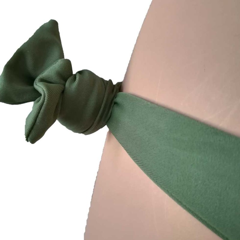 Brasiliana con lacci combinabile verde militare