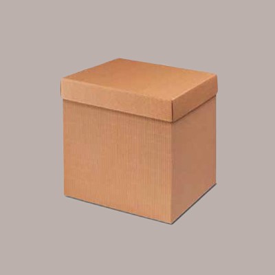 1 Pz Scatola Baule con Coperchio in Carta Onda Avana 39x29H33 [4f3b2406]