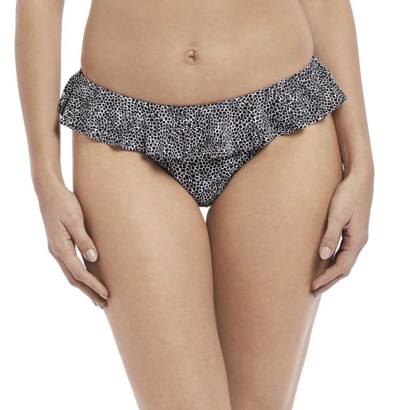 Slip con volant bianco e nero