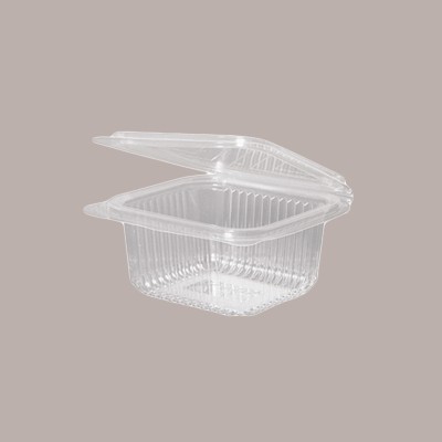 50 Pz Vaschetta con coperchio Rettangolare Alimenti Bio PLA 370cc [a023e3aa]