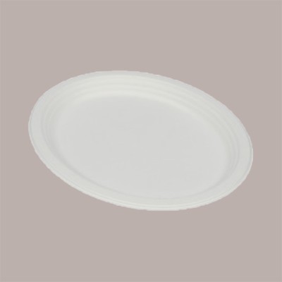 50 Pz Vassoio Piatto Ovale Bio Eco Carta Polpa Cellulosa 26x20cm [4249b11c]