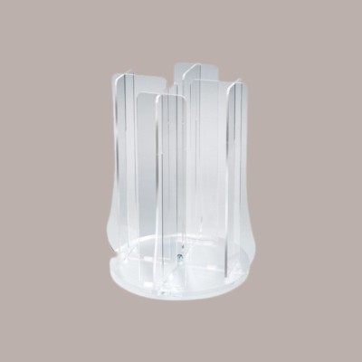 Porta Coppette Gelato Girevole a 4 file in Plexiglass Base Satinata [565e043f]
