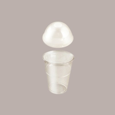 50 Bicchiere Pla Bio 500cc Coperchio Cupola con Foro Bubble Tea [e50b82aa]