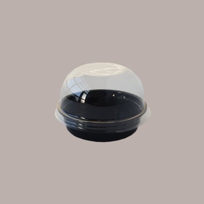 50 Pz Coppa Tartufo Gelato Plastica Base Nera Coperchio Trasparente 90cc [3d827511]