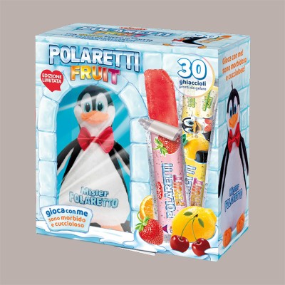 30 Pz (1260 Ml) Polaretti Ghiaccioli Fruit Pronti da Gelare con Sorpresa Peluche Dolfin [18022e5a]