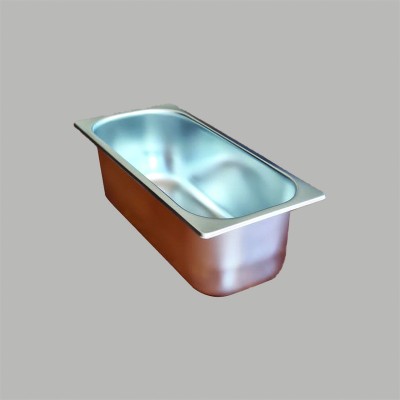Bacinella Vaschetta Acciaio Inox Gastronomica Ideale per Gelato 360x165x120mm [b6b6b2db]