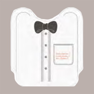 100 Pz Bavaglio BIG Monouso Bianco Grafica Papillon Tessuto Tnt 43x46cm [0ccf1e97]