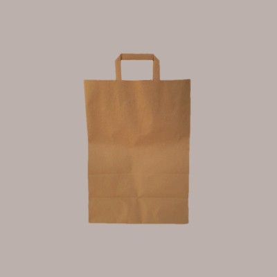 50 Pz Borsa Shoppers Carta Avana Eco 100 gr Manico Pattina 32+16x45cm [017f44eb]