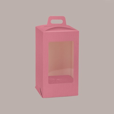 5 Pz Scatola Porta Uovo Cioccolato con Fondo in Carta Fucsia Golosa con Finestra Trasparente 210x210x365 mm [796a7abf]