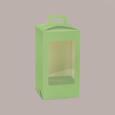 5 Pz Scatola Porta Uovo Cioccolato con Fondo in Carta Verde Golosa con Finestra Trasparente 210x210x365 mm [f694d26d]