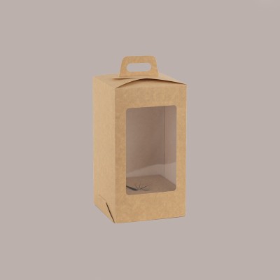 5 Pz Scatola Porta Uovo Cioccolato con Fondo in Carta Nature Golosa con Finestra Trasparente 210x210x365 mm [fb8a57c2]