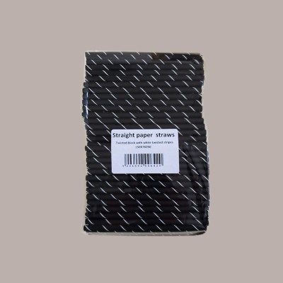 250 Pz Cannuccia Carta BIO Nero Spirale Corte Dritte Dm7 H150mm [5829481e]
