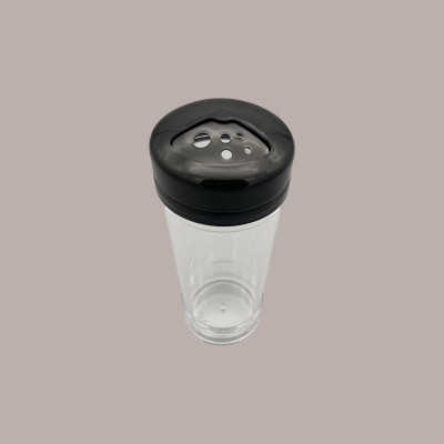 1 Pz Dosatore PS Trasparente con Tappo Nero Ideale per Granelle PoloPlast [3996402f]