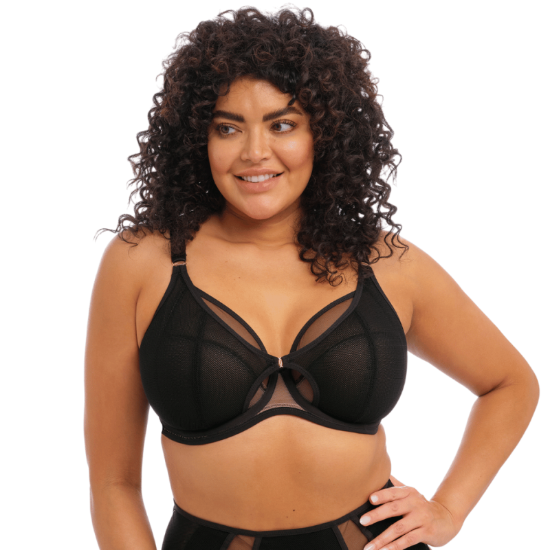 Reggiseno soft Kintai scollato nero Elomi