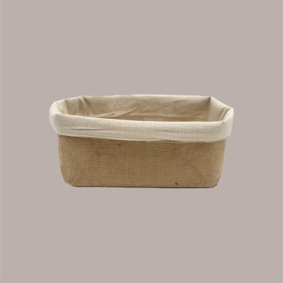 10 Pz Cestino Morbido di Juta e fodera in Cotone Naturale Ideale per Confezioni Enogastronomiche 28x18x18 cm [13f721fe]