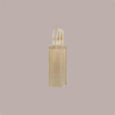 10 Pz Shopper Busta in Tessuto TNT Avana Porta 1 Bottiglia 750 ml 12+11x34 cm [9ee716d8]