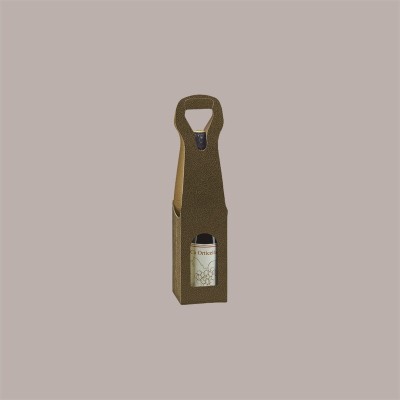 10 Pz Scatola Astuccio Porta 1 Bottiglia 750 ml vino e olio New Bag in Cartoncino Marrone effetto Pelle 90x90H410mm [871981a3]