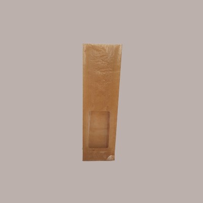 50 Pz Sacchetti Carta Kraft Avana Politenati Antigrasso con Finestra 8+5H28cm [b26e9fe8]