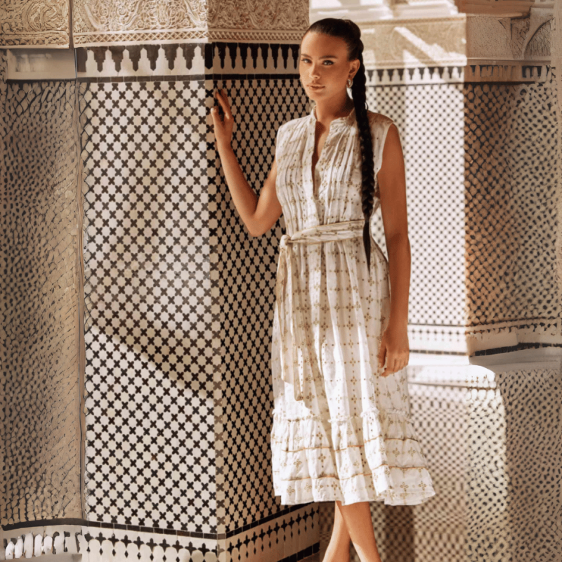 Abito Iris cotone bianco by Iconìque