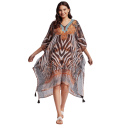 Poncho Fuego marrone animalier  by Iconìque