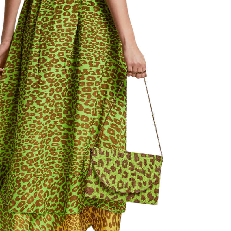 Borsa busta leopard lime Diva by Iconìque