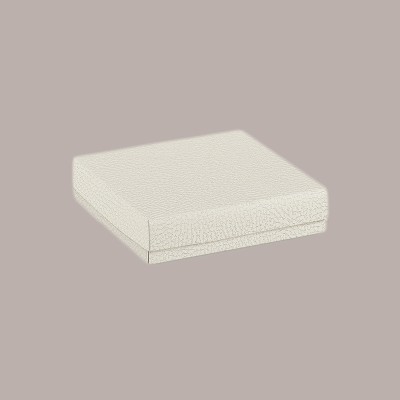 5 Scatola Porta Cioccolatini Carta Bianca Effetto Pelle 215x145H35 mm [0484ac56]